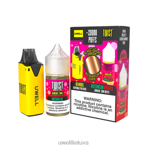 UWELL Best Vape - UWELL V6 vienkartinis prietaisas + tėčio garai 30ml sulčių - colab ryšulėlis VF6ZZ220 clr: geltona/flv: arbūzo beprotybė 50mg