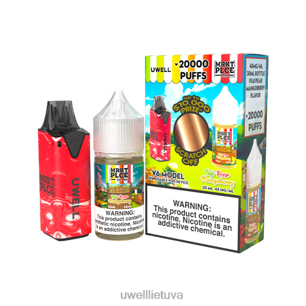 UWELL E Cigarette - UWELL V6 vienkartinis prietaisas + tėčio garai 30ml sulčių - colab ryšulėlis VF6ZZ209 clr: raudona/flv: Fuji kriaušė mangoberry 48mg