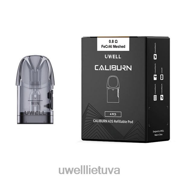 UWELL E Cigarette - UWELL CALIBURN A3 pakaitiniai ankštys | 4 pakuotės VF6ZZ19 0,8 omo 2