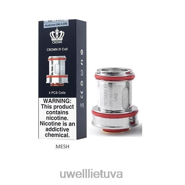 UWELL Vape Flavours - UWELL CROWN 4 keičiamos ritės (4 pakuotės) VF6ZZ184 un2 dvigubas tinklelis 0,23 omo