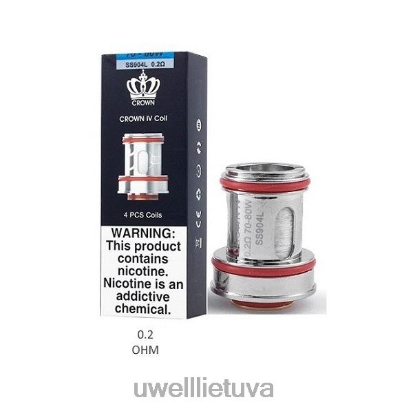 UWELL Vilnius - UWELL CROWN 4 keičiamos ritės (4 pakuotės) VF6ZZ182 dviguba ritė 0,2ohm